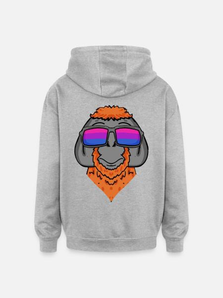 Bisexual Orangutan Gift - Oversized Unisex Hoodie - heather grey