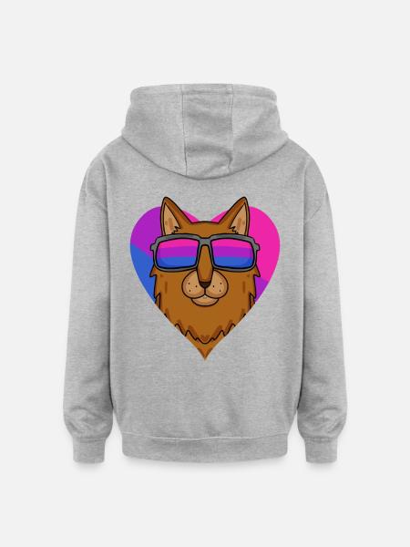 Bisexual Somali Cat Gift - Oversized Unisex Hoodie - heather grey