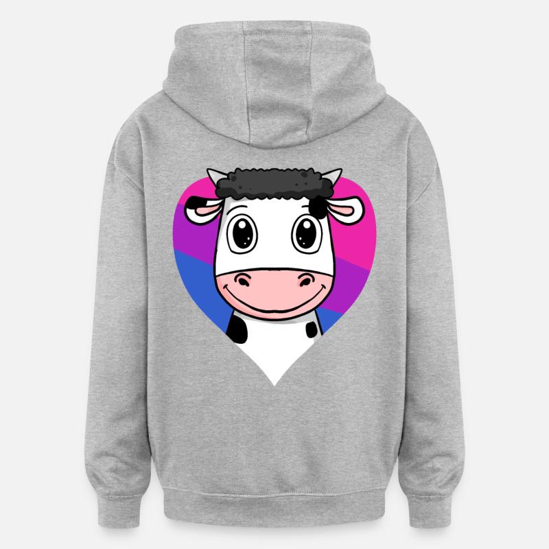 Bisexuell Kuh Geschenk - Oversized Unisex Hoodie - Grau meliert