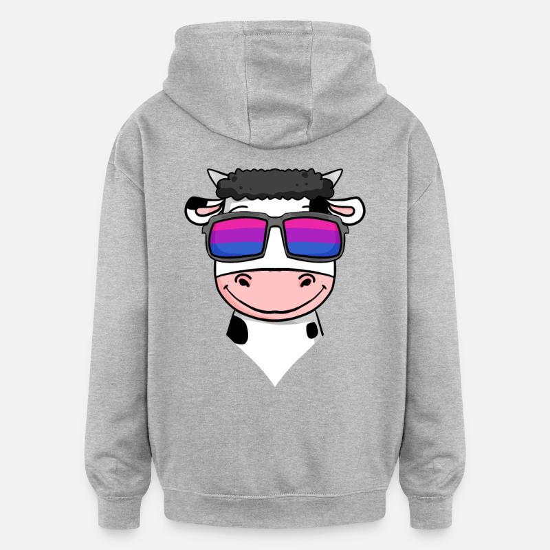Cadeau de vache bisexuelle - Sweat à capuche oversize unisexe - gris chiné