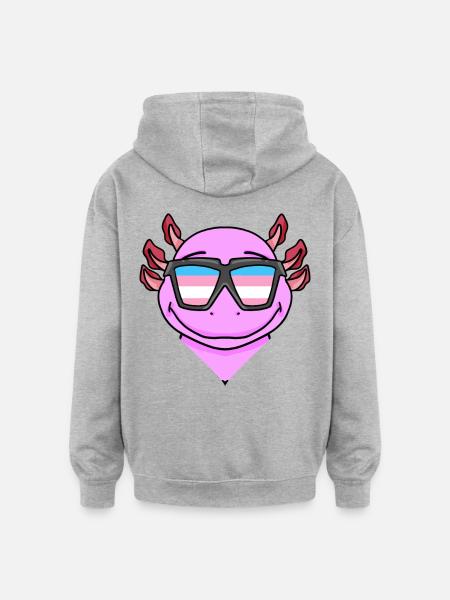 Transgender Transsexual Axolotl Gift - Oversized Unisex Hoodie - heather grey