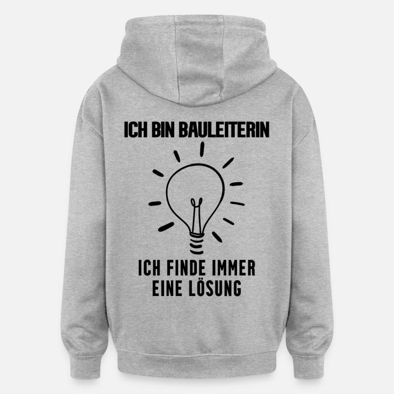 Bauleiterin Beruf Ausbildung - Oversized Unisex Hoodie - Grau meliert