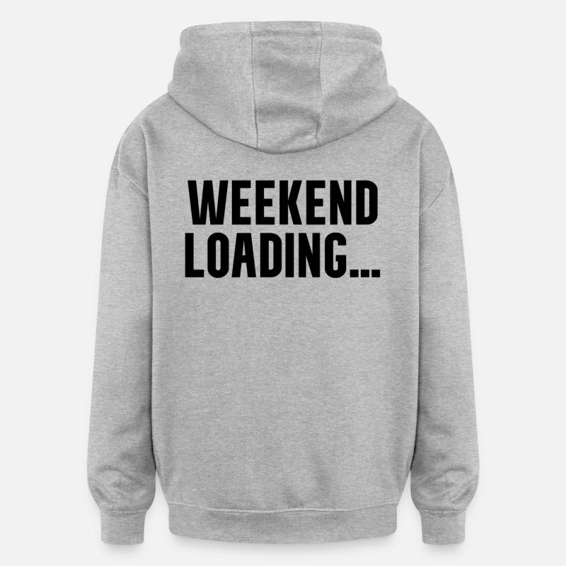 Chargement le week-end - Sweat à capuche oversize unisexe - gris chiné