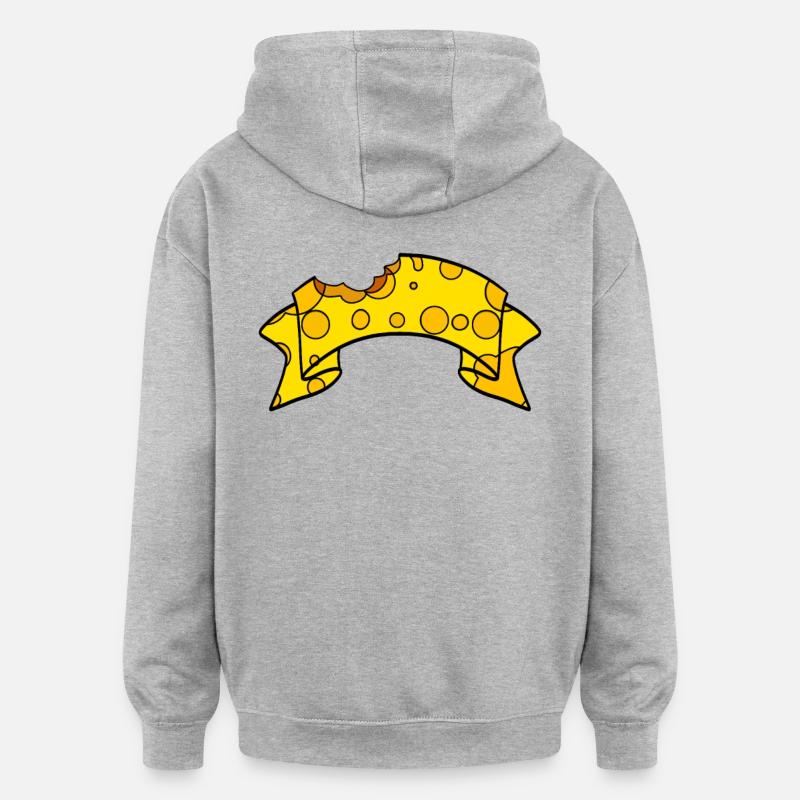 Bannières de fromage - Sweat à capuche oversize unisexe - gris chiné