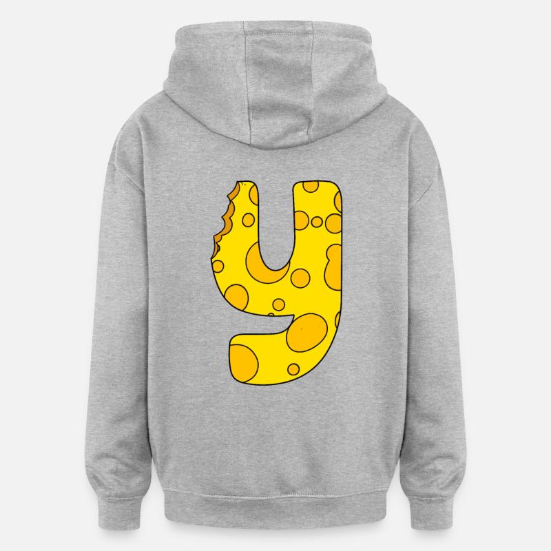 Buchstabe Y - Oversized Unisex Hoodie - Grau meliert
