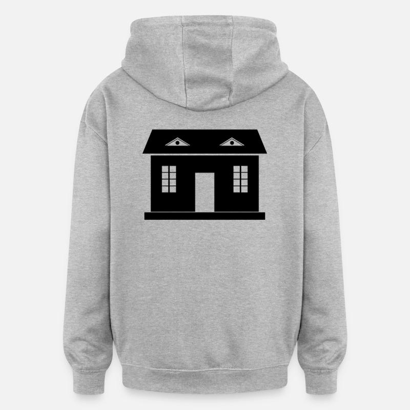 MAISON - Sweat à capuche oversize unisexe - gris chiné