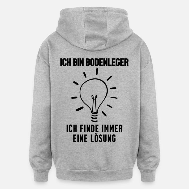 Bodenleger - Oversized Unisex Hoodie - Grau meliert