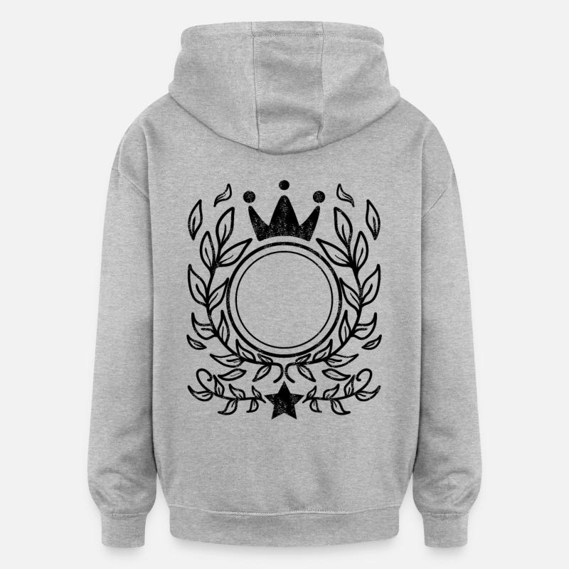 Ornement avec couronne - Sweat à capuche oversize unisexe - gris chiné
