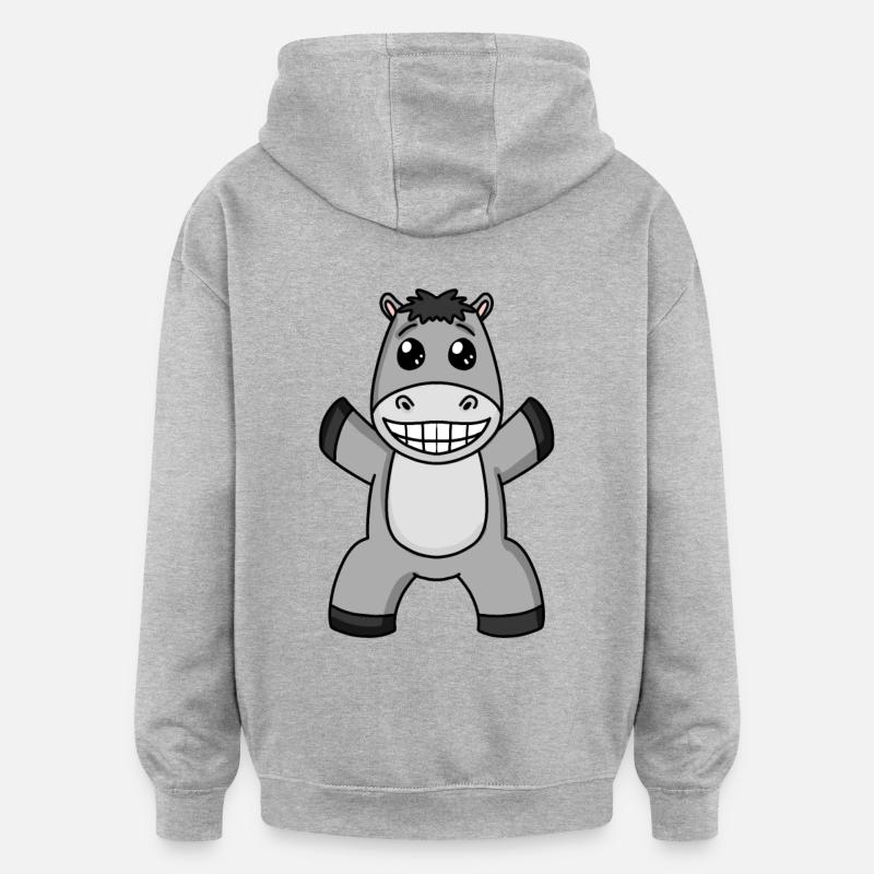 Esel - Oversized Unisex Hoodie - Grau meliert