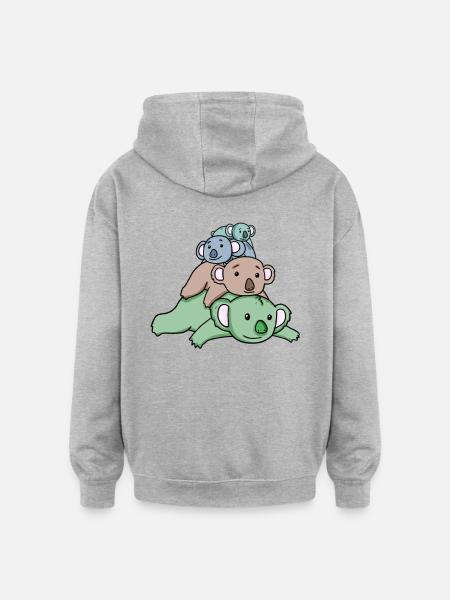 Cute koalas - Oversized Unisex Hoodie - heather grey