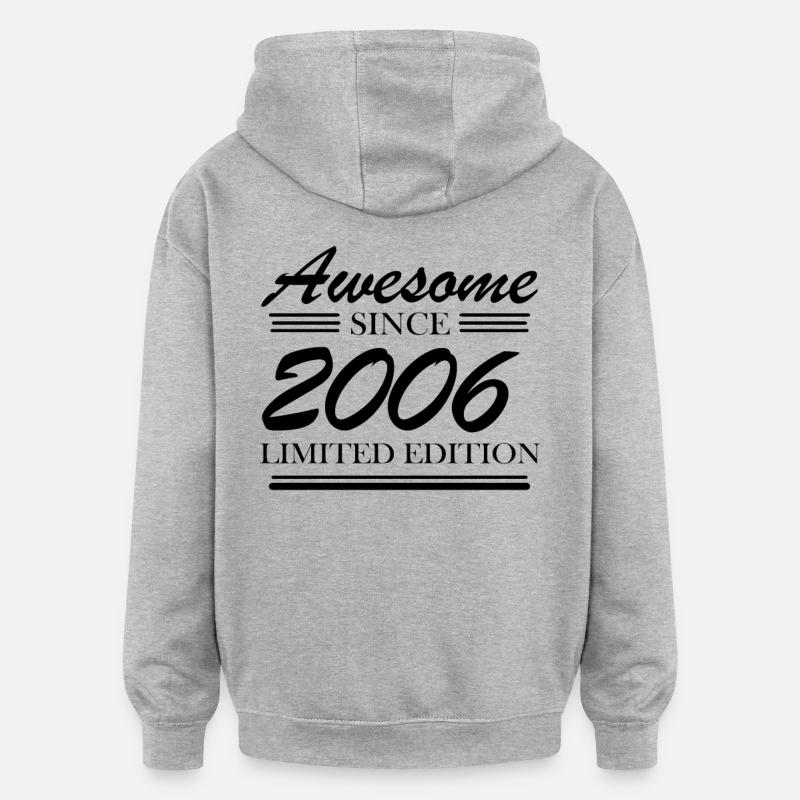 2006 - Année de construction 2006 - Sweat à capuche oversize unisexe - gris chiné