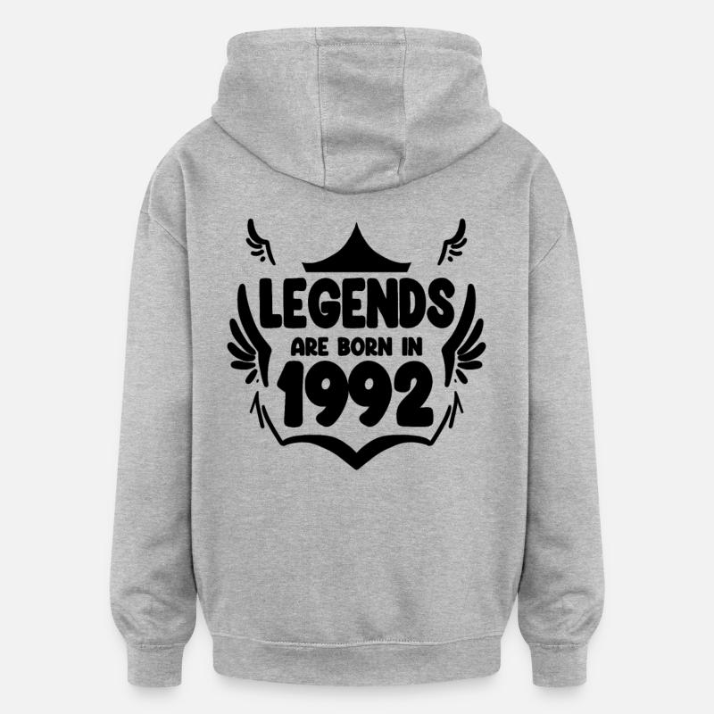 1992 - Sweat à capuche oversize unisexe - gris chiné