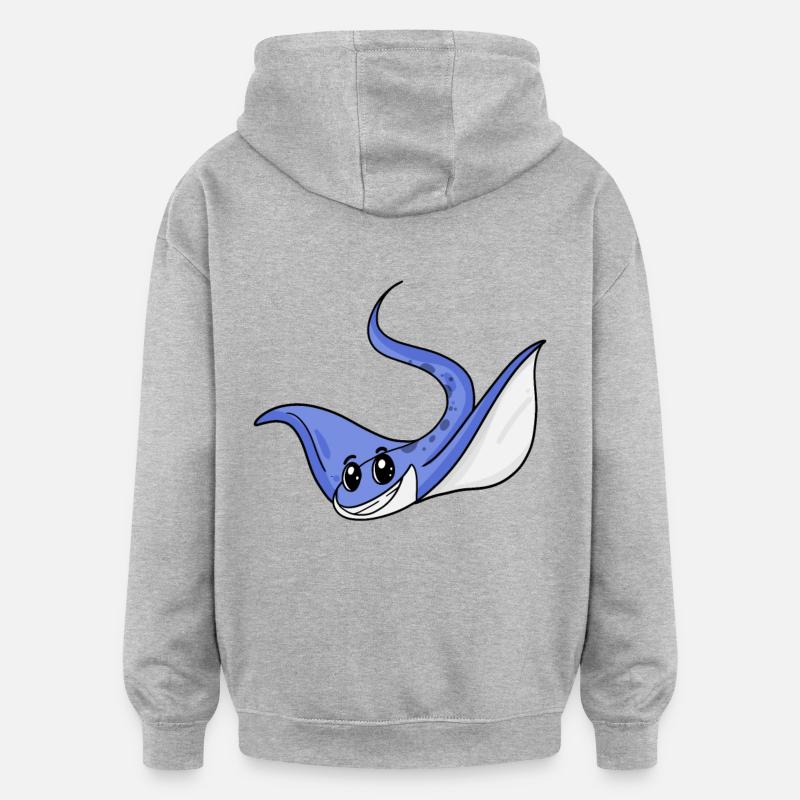 Pastenague - Sweat à capuche oversize unisexe - gris chiné
