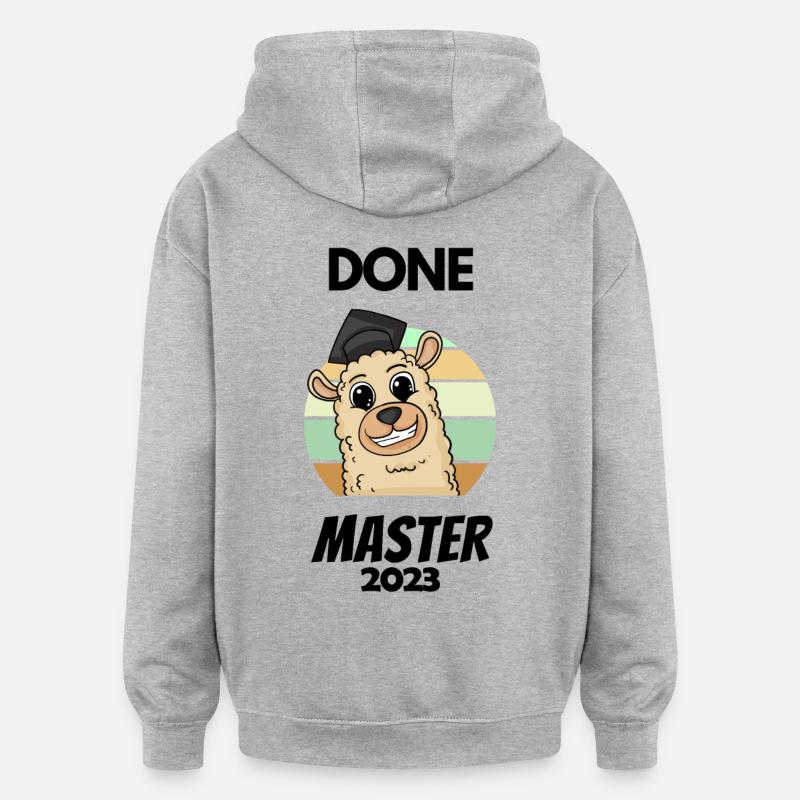 Master 2023 - Sweat à capuche oversize unisexe - gris chiné