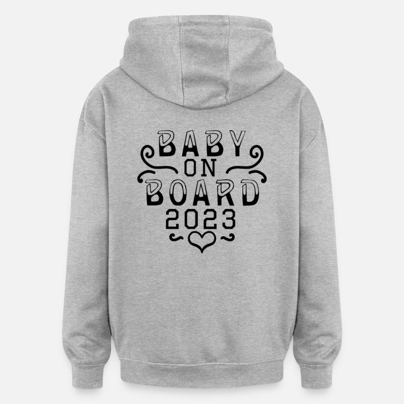 Enceinte 2023 - Sweat à capuche oversize unisexe - gris chiné