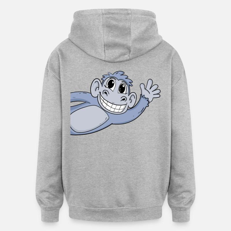 Monkey Greeting Greeting - Oversized Unisex Hoodie - heather grey