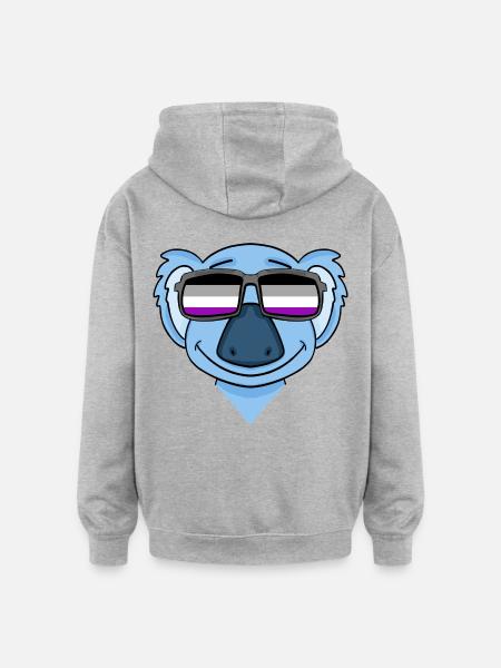 Asexual Lgbt Koala Asexuality - Oversized Unisex Hoodie - heather grey