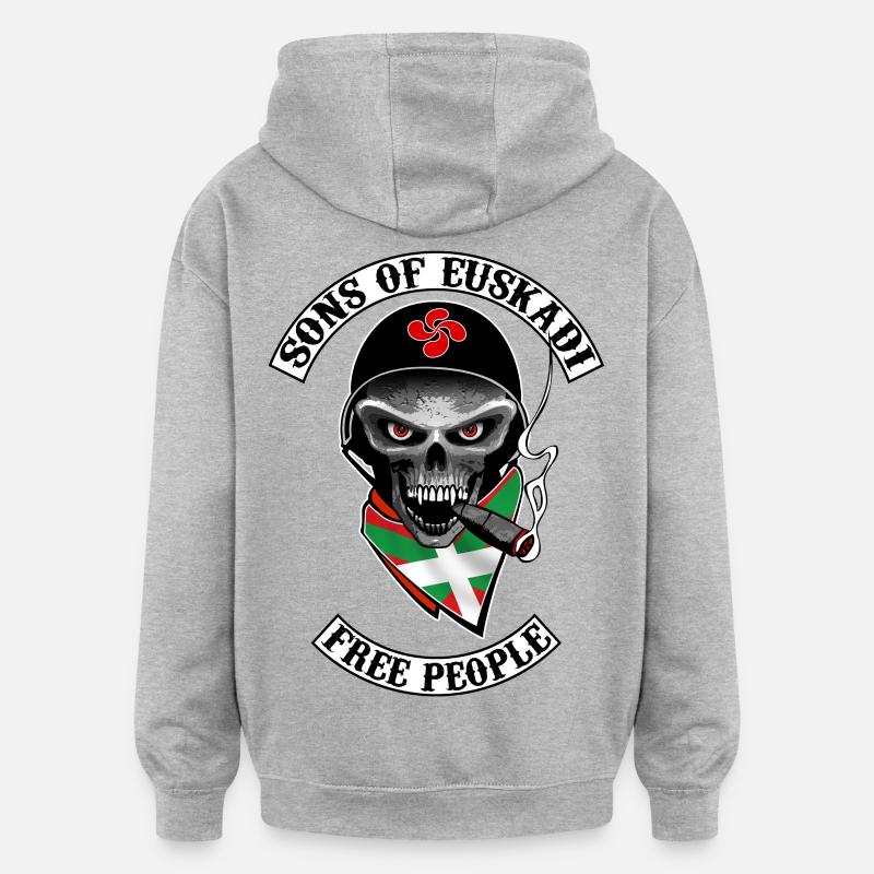 basque biker design - Oversized Unisex Hoodie - heather grey