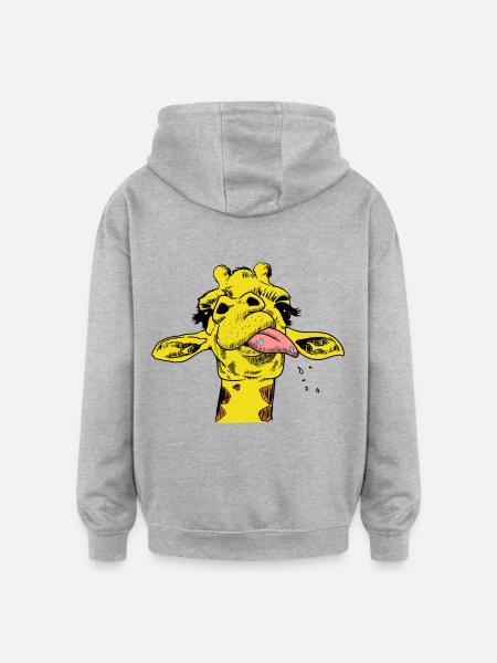 Giraffe Giraffe Wildlife Africa Serengeti Safari - Oversized Unisex Hoodie - heather grey