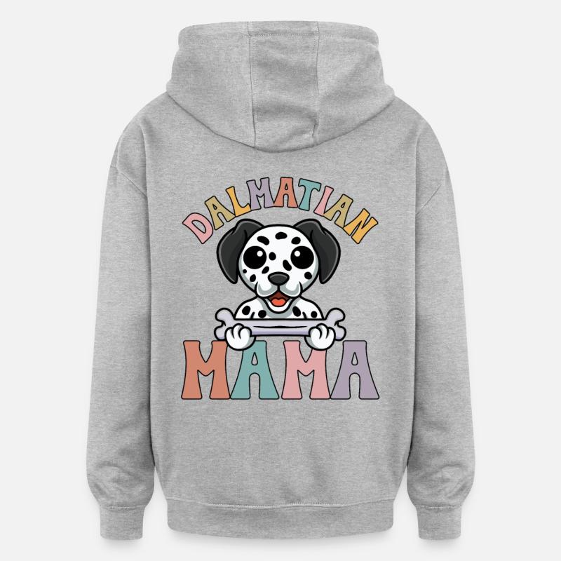 Maman dalmate - Sweat à capuche oversize unisexe - gris chiné