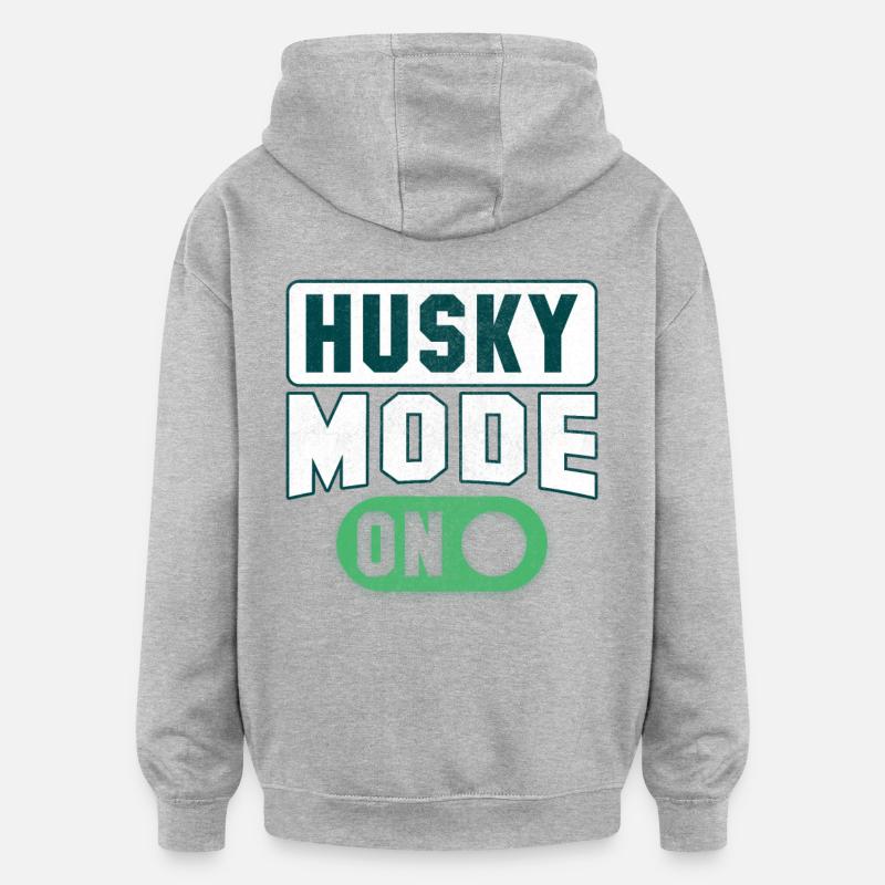 Mode Husky activé - Sweat à capuche oversize unisexe - gris chiné