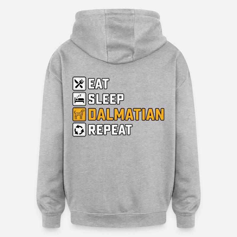 Eat sleep dalmatian repeat - Oversized Unisex Hoodie - Grau meliert