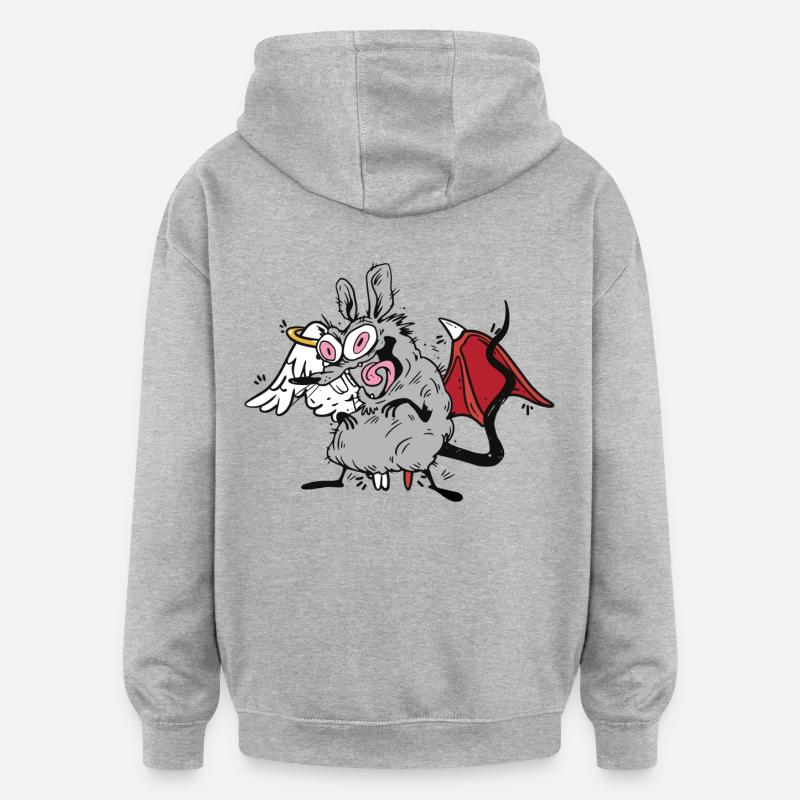 rat céleste satanique souris rongeur - Sweat à capuche oversize unisexe - gris chiné