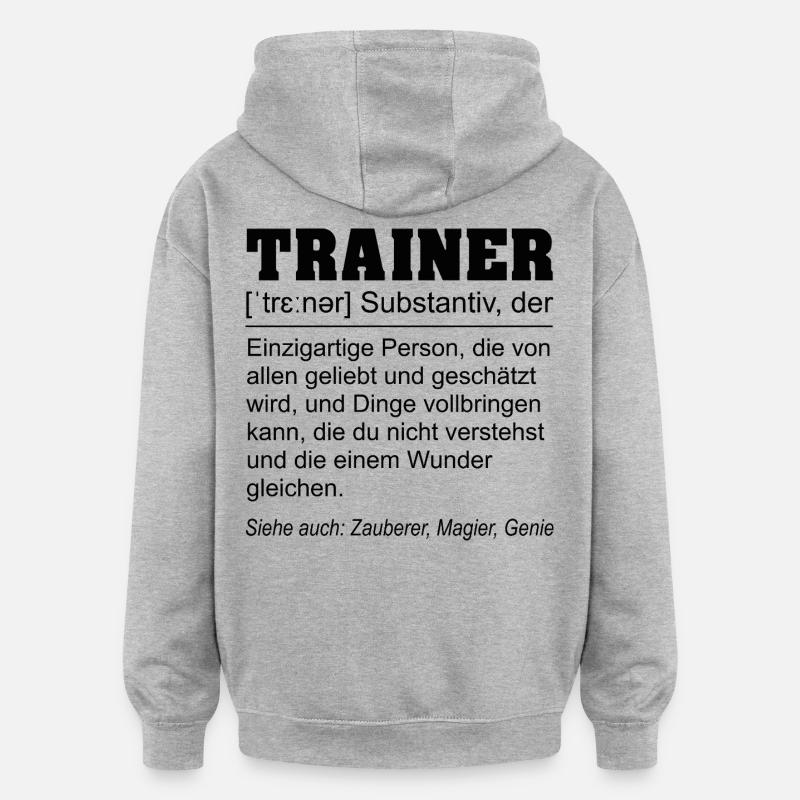 Trainer Definition - Oversized Unisex Hoodie - Grau meliert