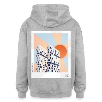 Towers Heart Defense - Oversized Unisex Hoodie - heather grey - Back - Noah (186cm)