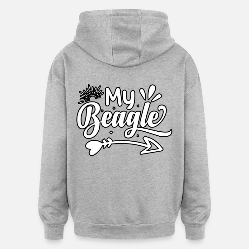 Mon Beagle - Sweat à capuche oversize unisexe - gris chiné