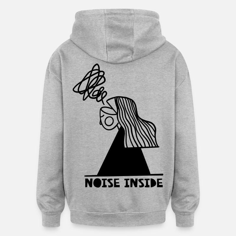 Bruit à l’intérieur - Sweat à capuche oversize unisexe - gris chiné