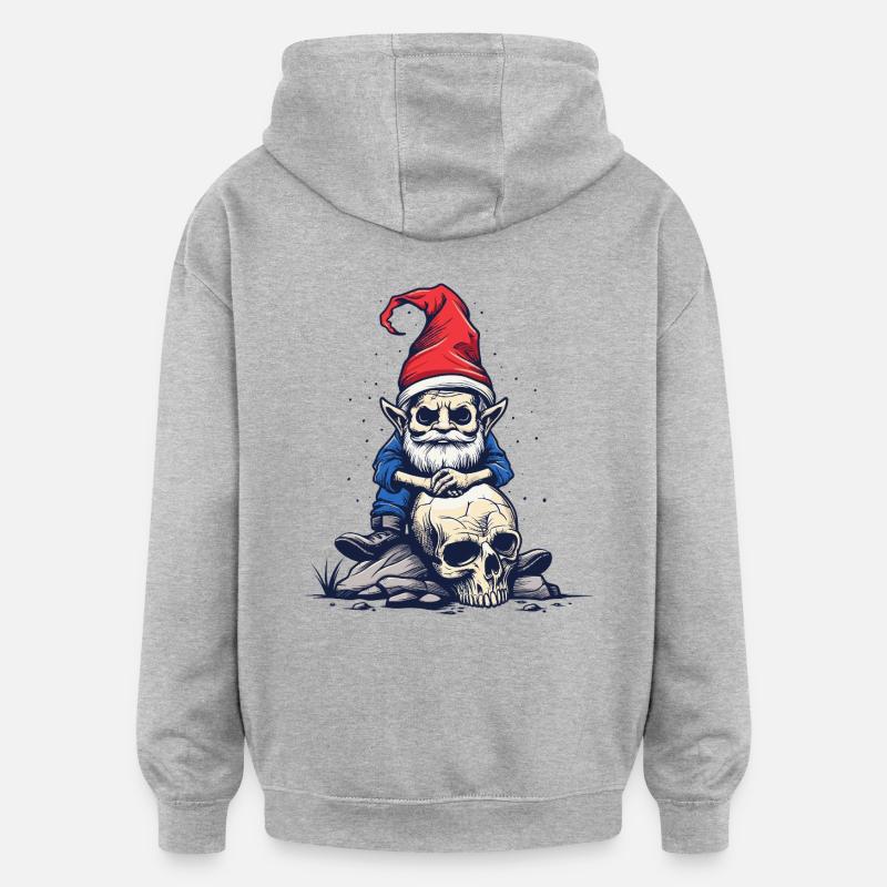 Zombie Gartenzwerg - Oversized Unisex Hoodie - Grau meliert
