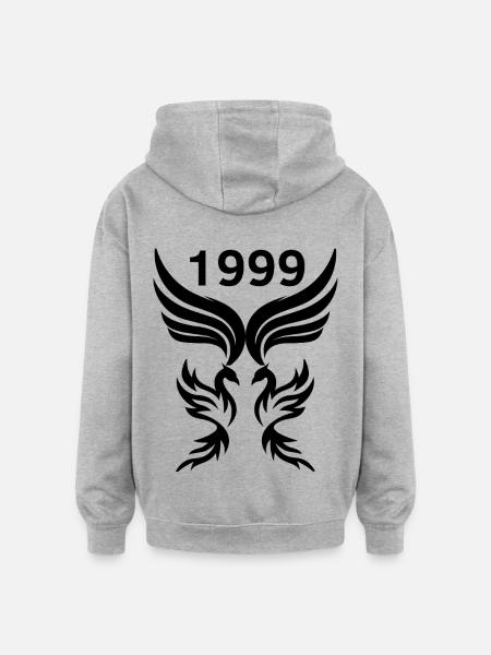 Sigura Design 1999 - Oversized Unisex Hoodie - Grau meliert