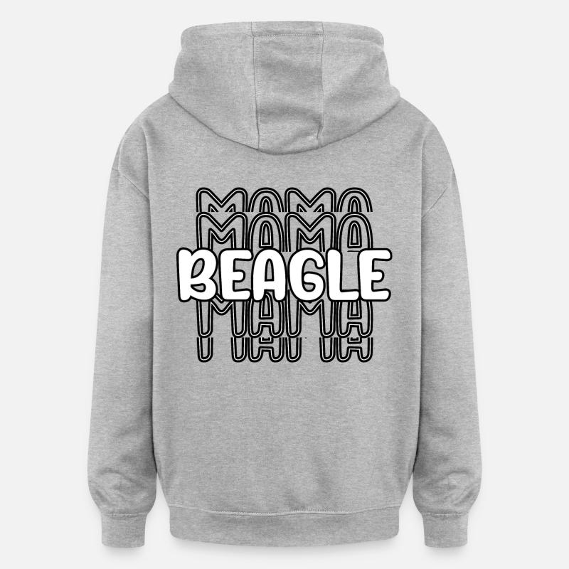 Maman Beagle - Sweat à capuche oversize unisexe - gris chiné