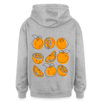 oranges - Oversized Unisex Hoodie - Grau meliert - Hinten - Noah (186cm)