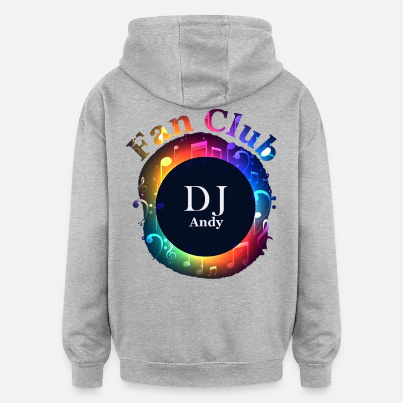 DJ_Andy_Fan_Club - Sweat à capuche oversize unisexe - gris chiné