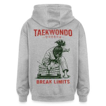 Taekwondo Break Limits Korean Martial Arts - Oversized Unisex Hoodie - Grau meliert - Hinten - Noah (186cm)