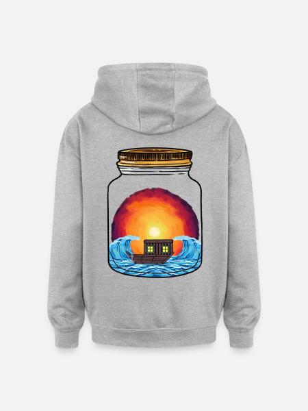Boot Boote Schiff Schiffe - Oversized Unisex Hoodie - Grau meliert
