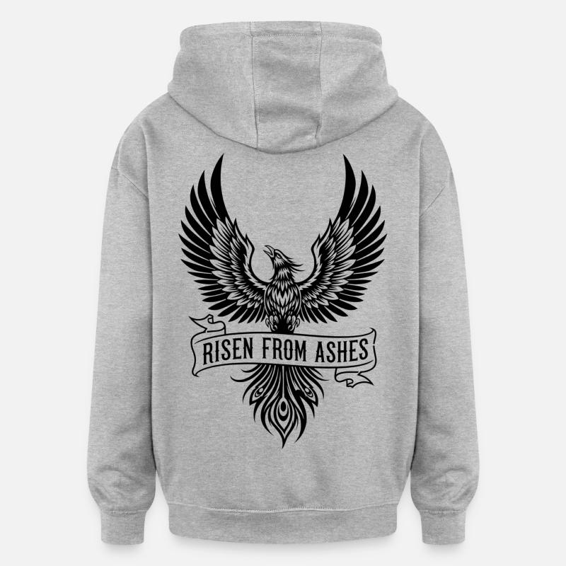 Phoenix Risen From Ashes - Oversized Unisex Hoodie - heather grey
