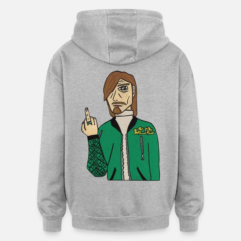 lede markson - Sweat à capuche oversize unisexe - gris chiné