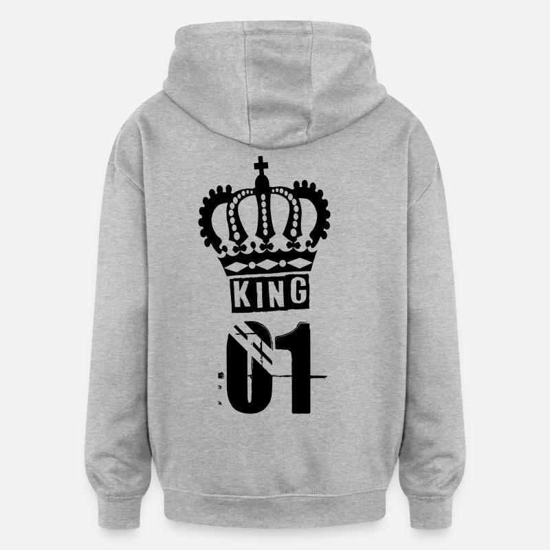 KING - Sweat à capuche oversize unisexe - gris chiné