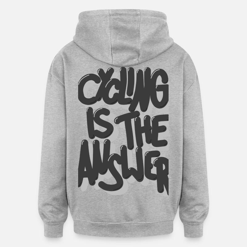 Cycling is the answer grau - Oversized Unisex Hoodie - Grau meliert