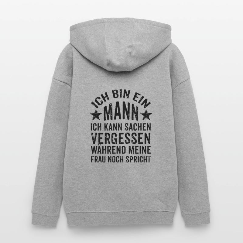 Ich bin ein Mann Spruch Oversized Unisex Hoodie