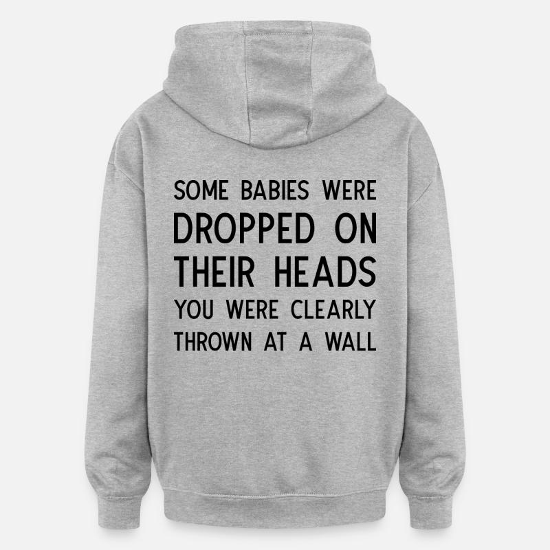 Drôle de dicton - Sweat à capuche oversize unisexe - gris chiné