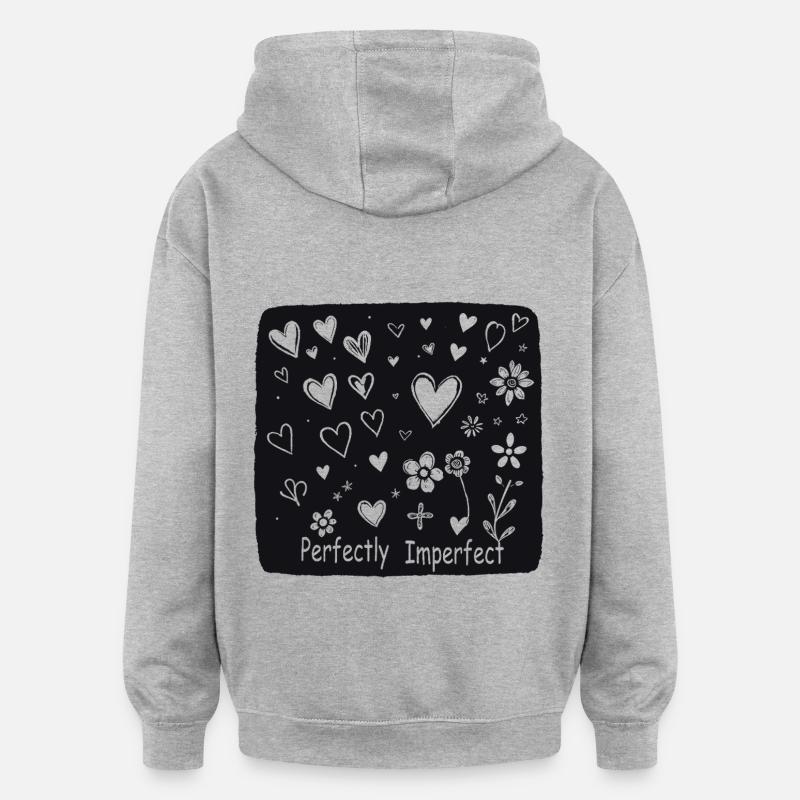 Complètement imparfait - Sweat à capuche oversize unisexe - gris chiné