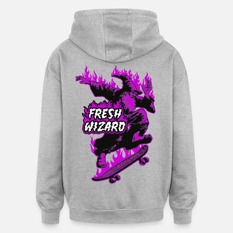 Fresh Wizard - Oversized Unisex Hoodie - heather grey