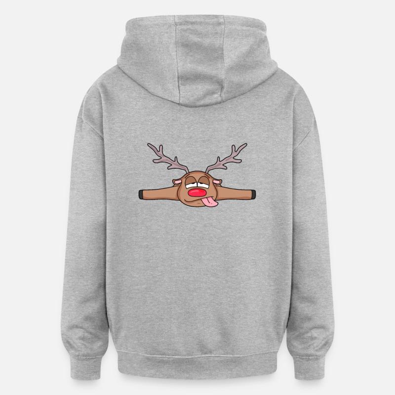 Roe deer lying down - Oversized Unisex Hoodie - heather grey