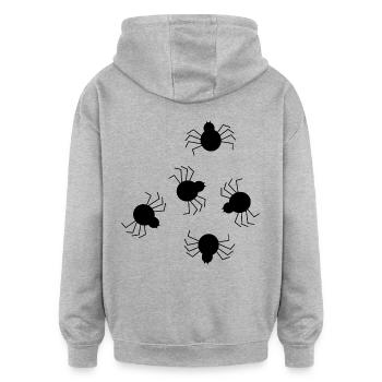 Halloween Kostüm Halloween T-shirt Spinne schwarz - Oversized Unisex Hoodie - Grau meliert - Hinten - Noah (186cm)