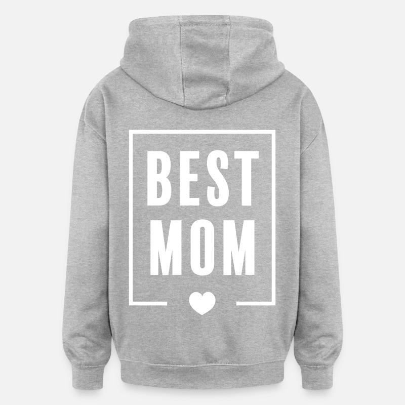Meilleure maman - Sweat à capuche oversize unisexe - gris chiné