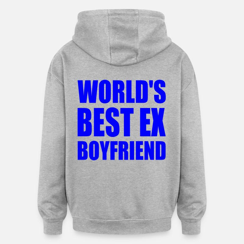 worlds best ex boyfriend - Sweat à capuche oversize unisexe - gris chiné